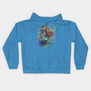 Grunge Guitar Illustration Kids Hoodie